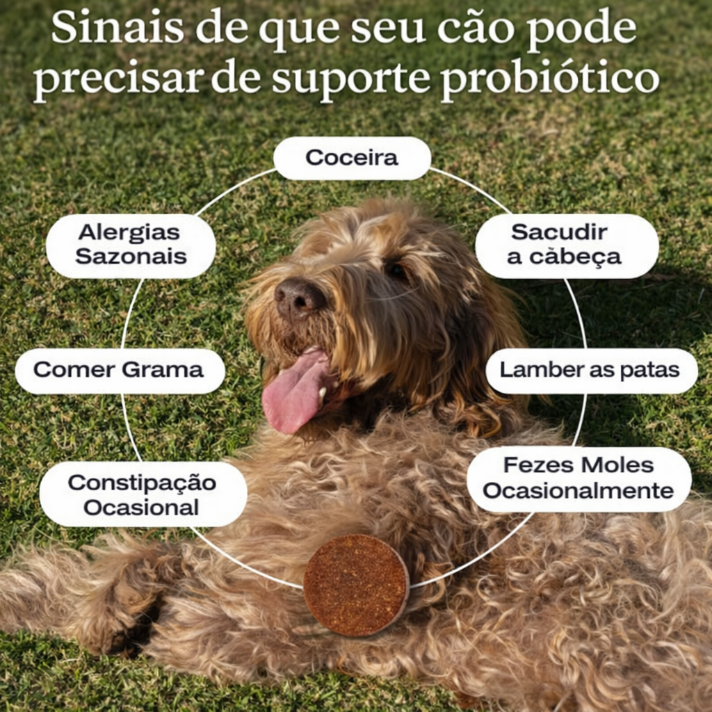Probióticos para cães – comprimidos mastigáveis macios para a saúde intestinal e digestiva.